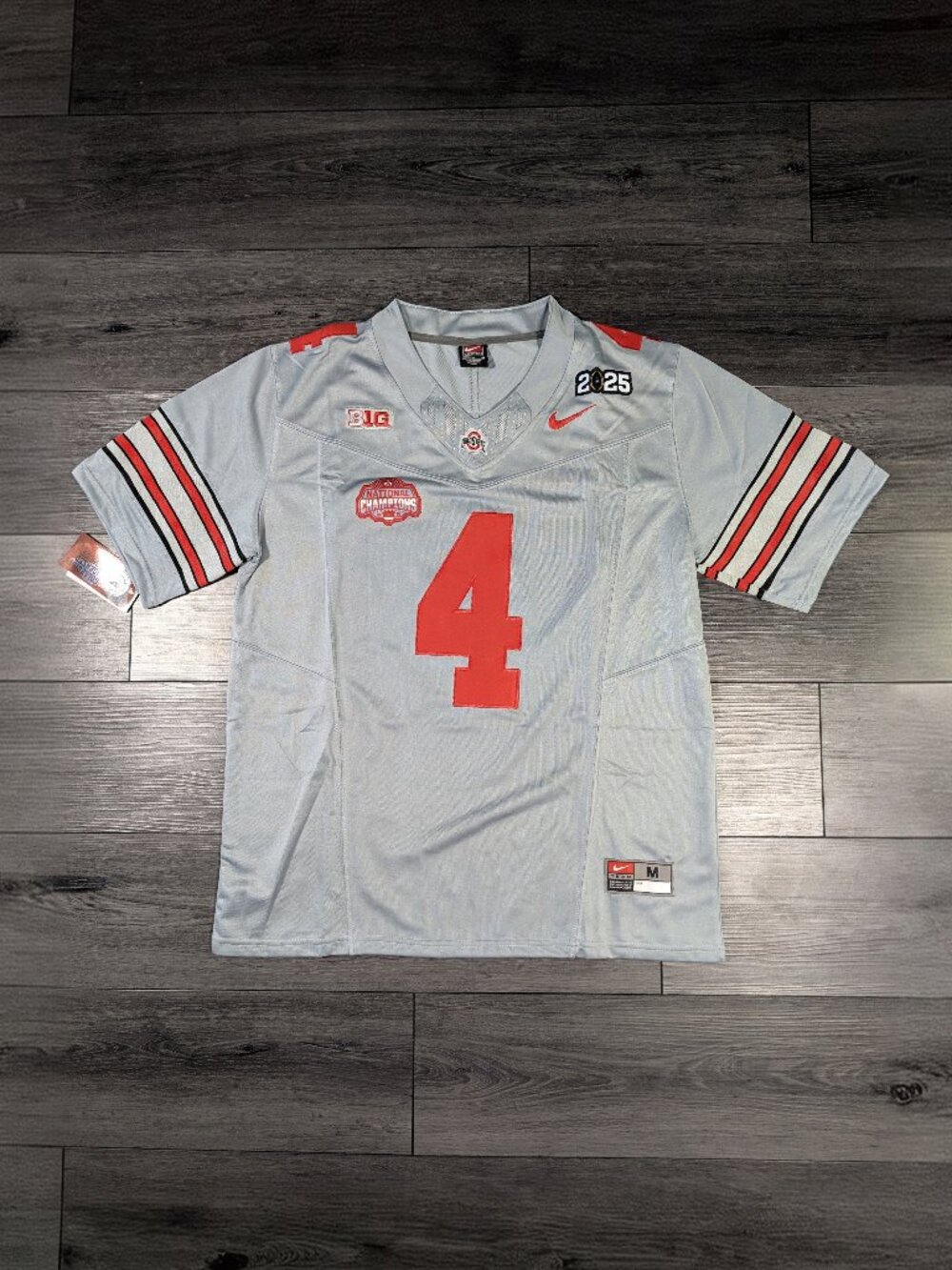 Jeremiah Smith #4 Ohio State Buckeyes GRAY Natty Champs Football Jersey Medium